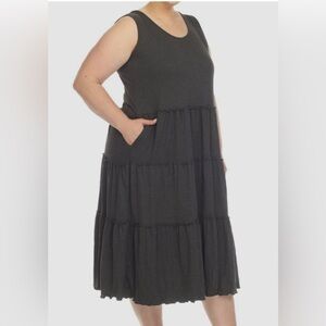 White Mark Charcoal Sleeveless Maxi Dress